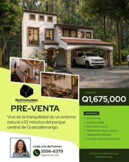 Si desea vivir en un entorno natural y seguro Casa disponible en Vista Hermosa en Xela